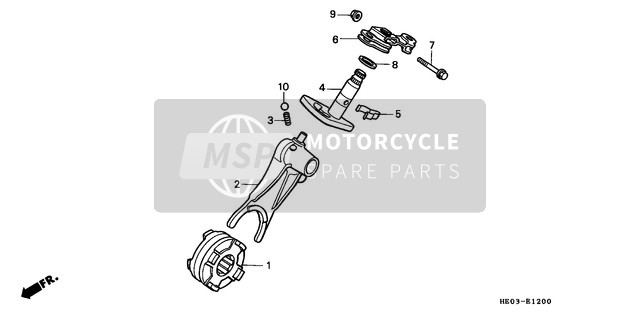 Honda FL400R 1990 Reduktion Schaltgabel für ein 1990 Honda FL400R