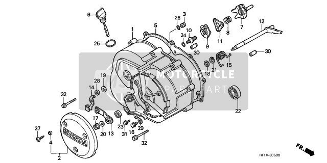 Honda TRX200D 1997 Right Crankcase Cover for a 1997 Honda TRX200D