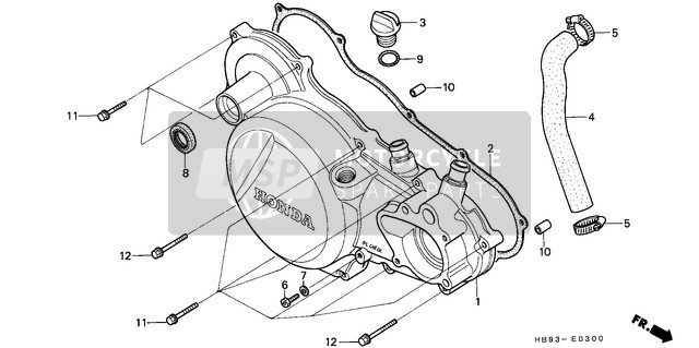 Honda TRX250R 1989 Derecho Caja del cigüeñal Cubrir para un 1989 Honda TRX250R