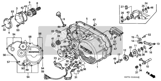 Honda TRX350 1993 Derecho Caja del cigüeñal Cubrir para un 1993 Honda TRX350