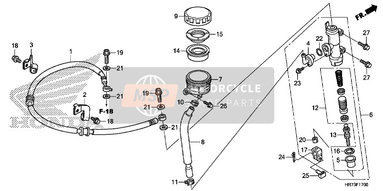 Honda TRX420FA5 2015 RR. Brake Master Cylinder for a 2015 Honda TRX420FA5