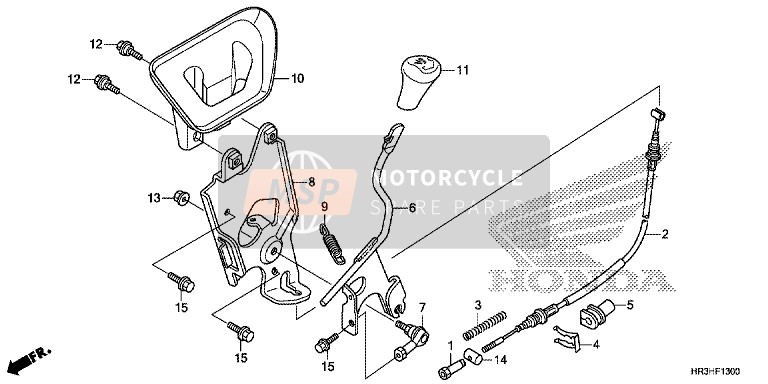 Honda TRX420FA1 2017 Selectiehendel voor een 2017 Honda TRX420FA1