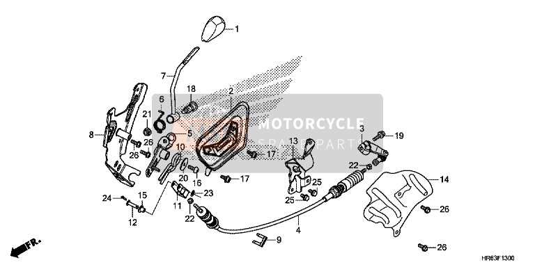 54325HR6A60, Lever Comp., Mode Select, Honda, 0