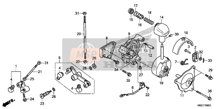 Honda TRX500FPA 2014 Seleziona Leva per un 2014 Honda TRX500FPA