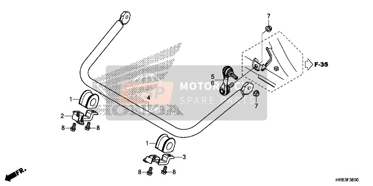 Honda TRX500FA5 2015 Estabilizador para un 2015 Honda TRX500FA5