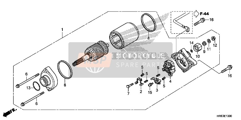 Honda TRX500FA6 2017 Startmotor voor een 2017 Honda TRX500FA6