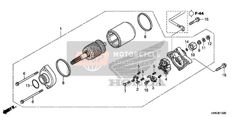 Honda TRX500FM5 2016 Startmotor voor een 2016 Honda TRX500FM5