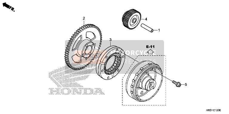 Honda TRX420FE1 2017 Di partenza Ingranaggio per un 2017 Honda TRX420FE1