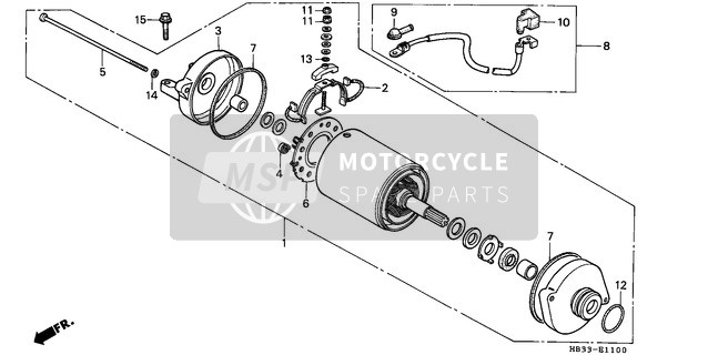 Honda TRX200SX 1987 Starting Motor 2 voor een 1987 Honda TRX200SX