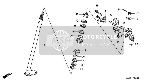 53212HA8770, Race, Steering Bottom Con, Honda, 0