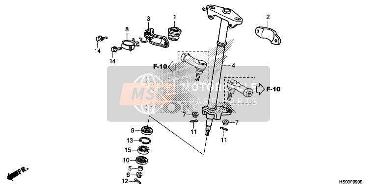 Honda TRX250TE 2016 Eje de direccion para un 2016 Honda TRX250TE