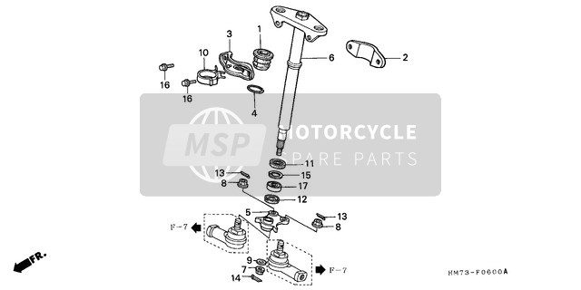 Honda TRX400FW 1997 Steering Shaft for a 1997 Honda TRX400FW