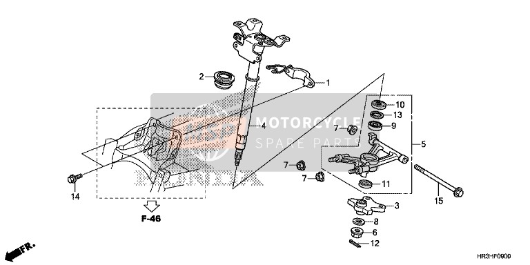 Honda TRX420FA1 2017 Eje de direccion para un 2017 Honda TRX420FA1