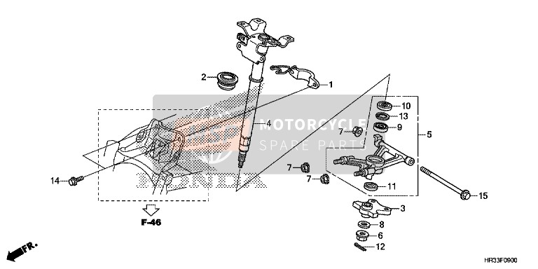 Honda TRX420TE1 2014 Arbre de Direction pour un 2014 Honda TRX420TE1