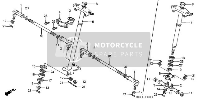 Honda TRX300 1991 Arbre de Direction/Rotule de direction pour un 1991 Honda TRX300