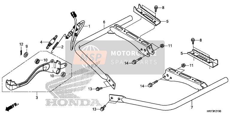 Honda TRX420FA5 2015 Passo/ Pedale per un 2015 Honda TRX420FA5