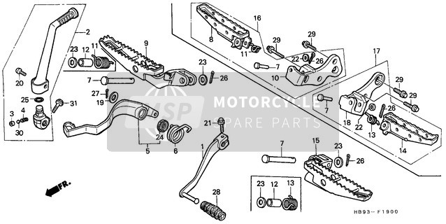 Honda TRX250R 1989 Passo/Pedale per un 1989 Honda TRX250R