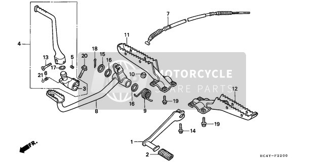 Honda TRX300 1992 Étape/Pédale pour un 1992 Honda TRX300