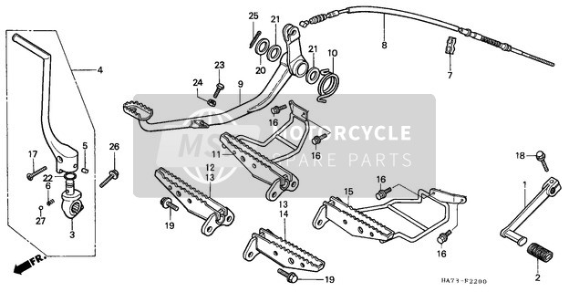 Honda TRX350 1986 Étape/Pédale pour un 1986 Honda TRX350