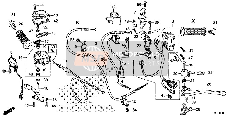 Honda TRX420FA1 2015 Commutateur/ Câble pour un 2015 Honda TRX420FA1