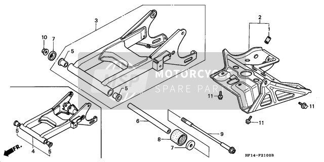 Honda TRX200D 1993 Bras oscillant pour un 1993 Honda TRX200D