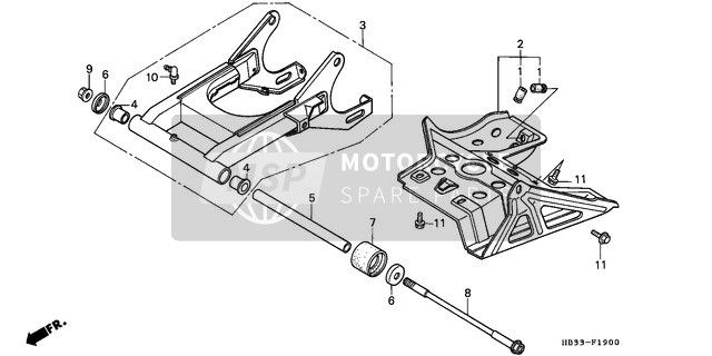 Honda TRX200SX 1987 Swingarm 1 for a 1987 Honda TRX200SX