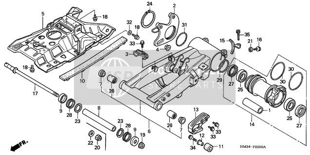 Honda TRX300EX 1995 Swingarm for a 1995 Honda TRX300EX