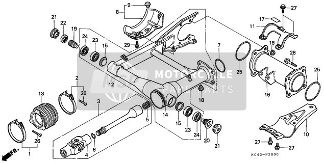 Honda TRX300FW 1989 Swingarm for a 1989 Honda TRX300FW