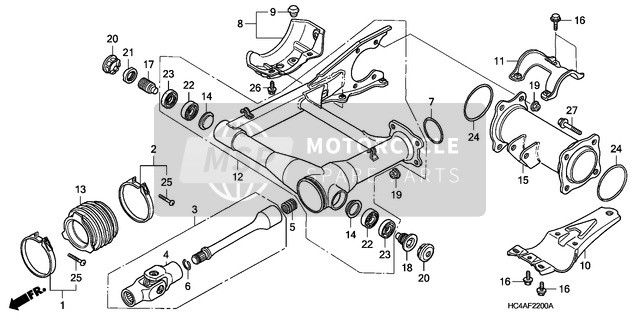 40210HN7010, Verbindung Kompl., Joch, Honda, 2