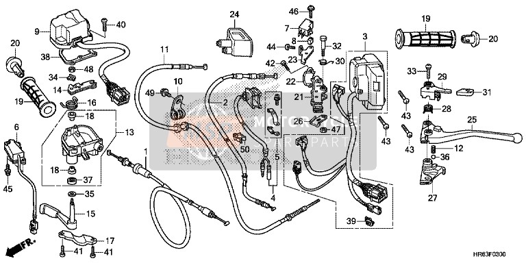 Honda TRX500FA5 2017 Switch/Cable for a 2017 Honda TRX500FA5