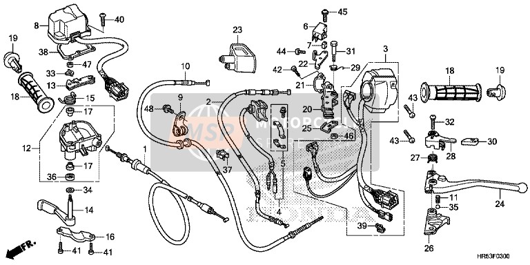 Honda TRX500FM6 2015 Cambiar/Cable para un 2015 Honda TRX500FM6