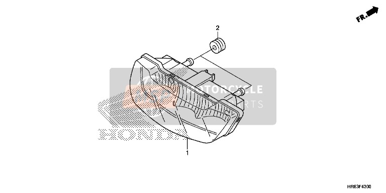 Honda TRX500FA7 2016 Tail Light for a 2016 Honda TRX500FA7