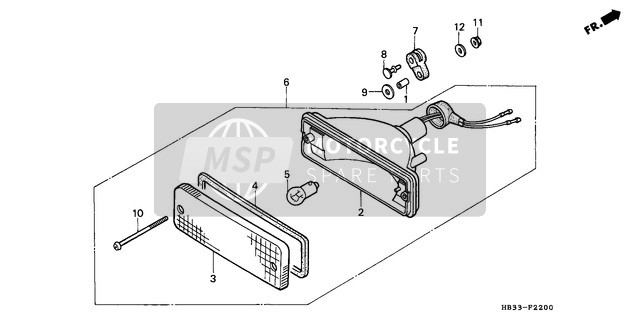 33716964000, Pin, Taillight Mounting, Honda, 0