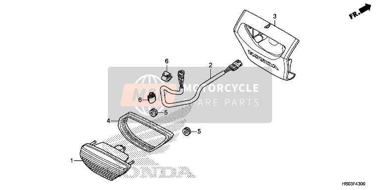 Honda TRX250TM 2017 Fanale posteriore per un 2017 Honda TRX250TM