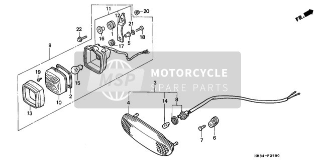 Honda TRX300EX 1998 Fanale posteriore per un 1998 Honda TRX300EX