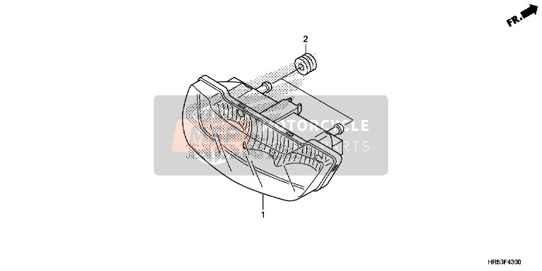 Honda TRX500FM5 2015 Fanale posteriore per un 2015 Honda TRX500FM5