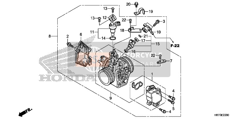 Honda TRX420FA5 2015 Corpo farfallato per un 2015 Honda TRX420FA5