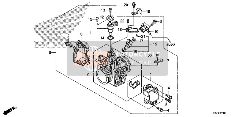 Honda TRX500FM6 2015 Corpo farfallato per un 2015 Honda TRX500FM6