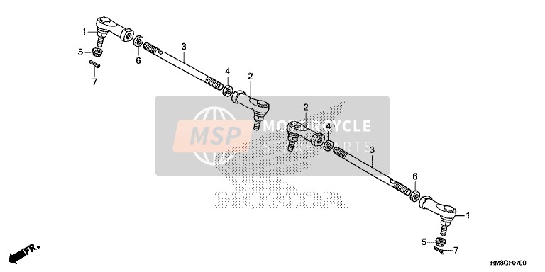 Honda TRX250TM 2014 Tie Rod for a 2014 Honda TRX250TM