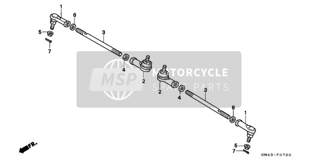 Honda TRX300FW 1996 Tie Rod for a 1996 Honda TRX300FW