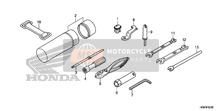 Honda TRX500FA7 2016 Werkzeug für ein 2016 Honda TRX500FA7