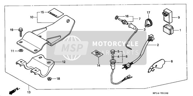 37561MR7000, Lens Compl., Snelheid, Honda, 2