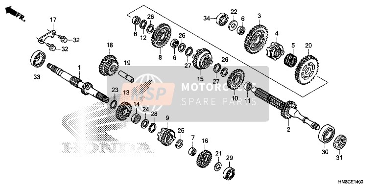 23481HM8B60, Gear, Mainshaft Fifth (24, Honda, 0