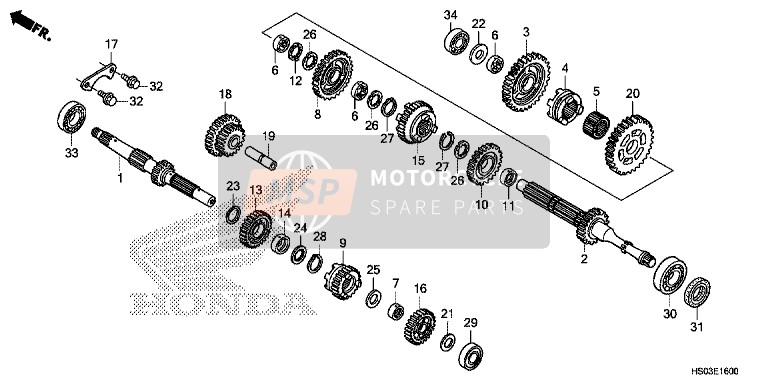 Honda TRX250TM 2016 Getriebe für ein 2016 Honda TRX250TM