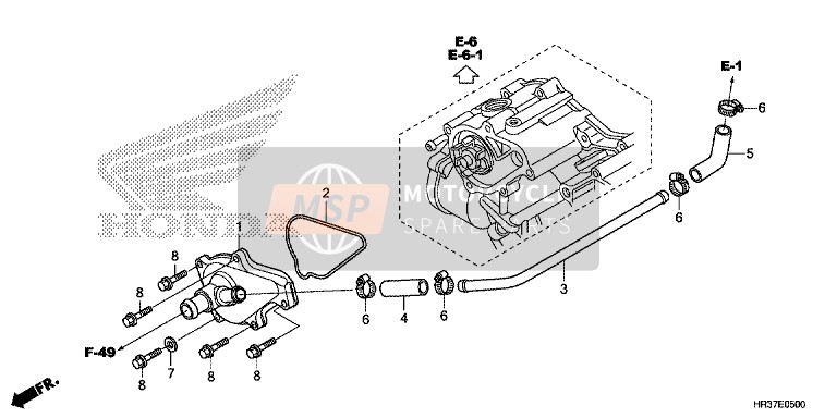 Honda TRX420FA1 2016 Wasserpumpe Abdeckung für ein 2016 Honda TRX420FA1