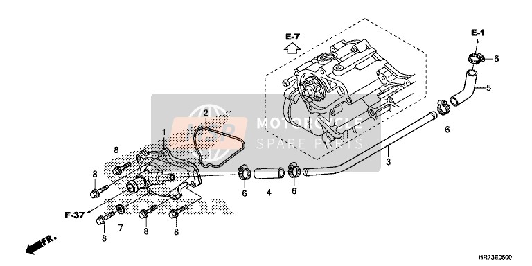 Honda TRX420FA5 2015 Couvercle de pompe à eau pour un 2015 Honda TRX420FA5