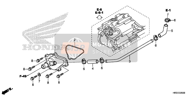 Honda TRX420FE1 2015 Tapa de bomba de agua para un 2015 Honda TRX420FE1