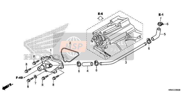 Honda TRX500FE1 2016 Tapa de bomba de agua para un 2016 Honda TRX500FE1