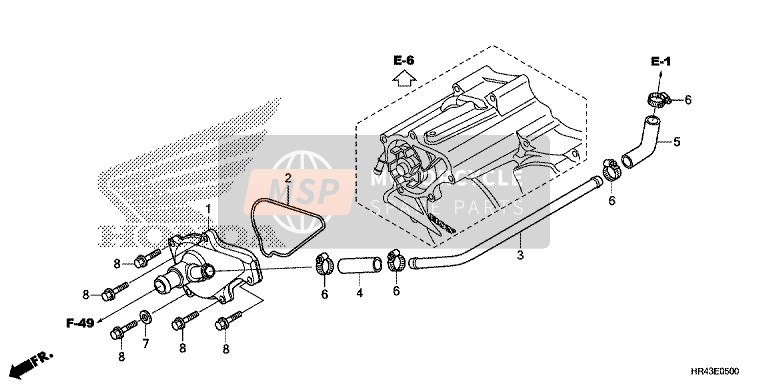 Honda TRX500FE2 2014 Wasserpumpe Abdeckung für ein 2014 Honda TRX500FE2