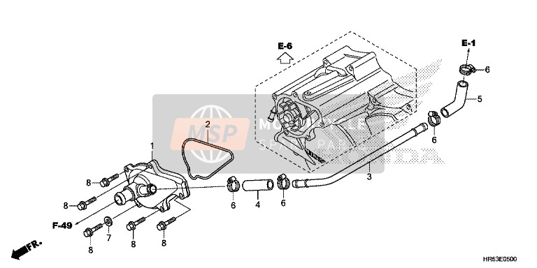 Honda TRX500FM6 2015 Coperchio pompa acqua per un 2015 Honda TRX500FM6